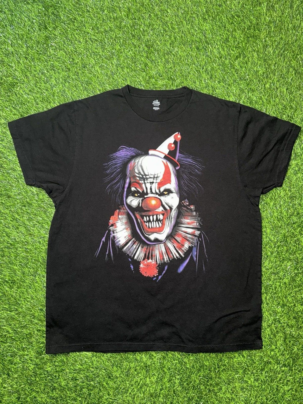 Modern Halloween Clown Big Head Black T-shirt Tagged Men’s XL