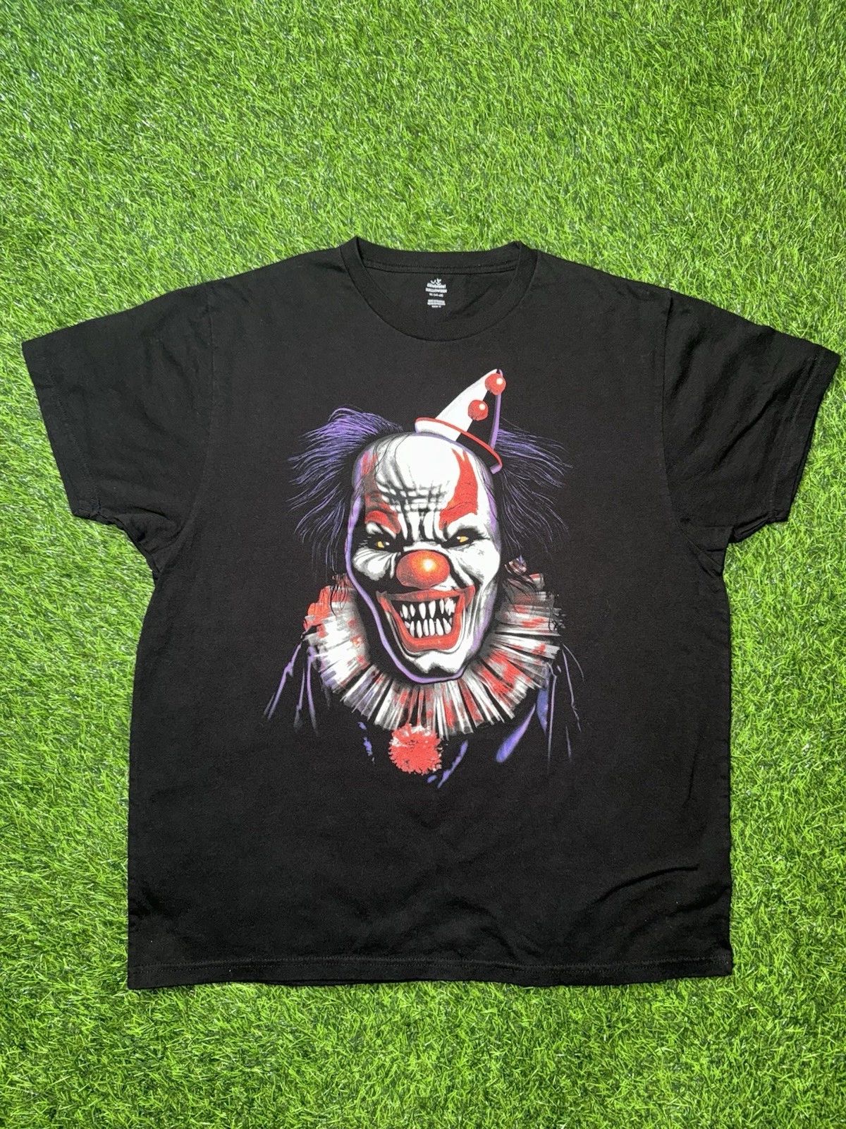 Modern Halloween Clown Big Head Black T-shirt Tagged Men’s XL