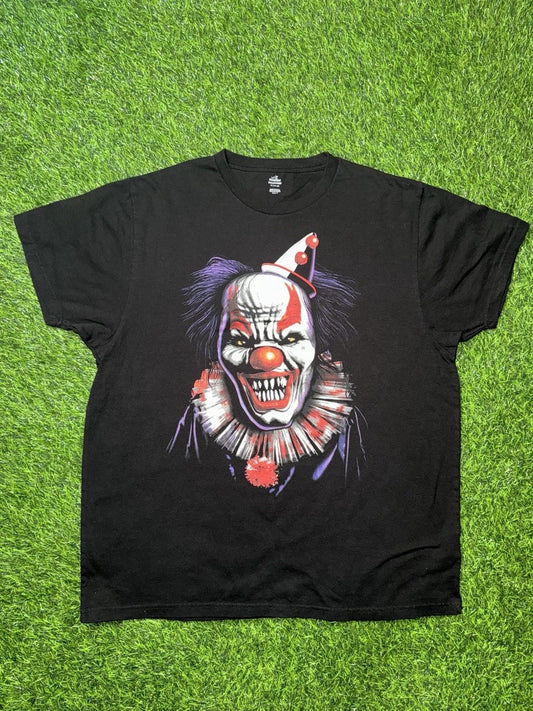 Modern Halloween Clown Big Head Black T-shirt Tagged Men’s XL