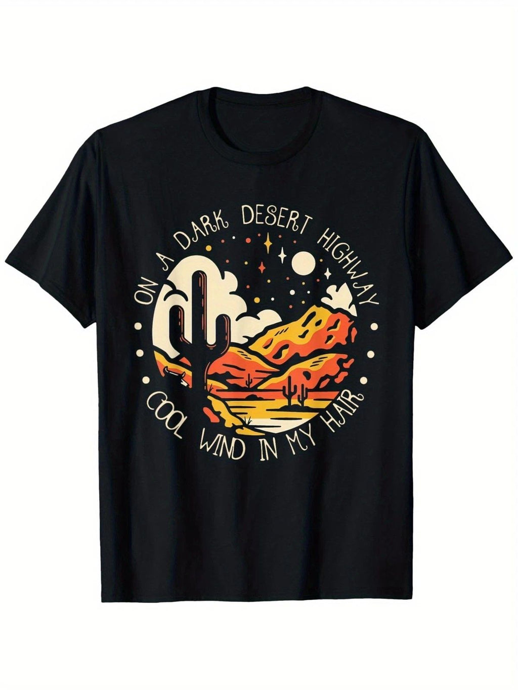 Plus Size, Women's Plus Size 0XL-5XL Oversized T-Shirt - Boho Desert Night Sky