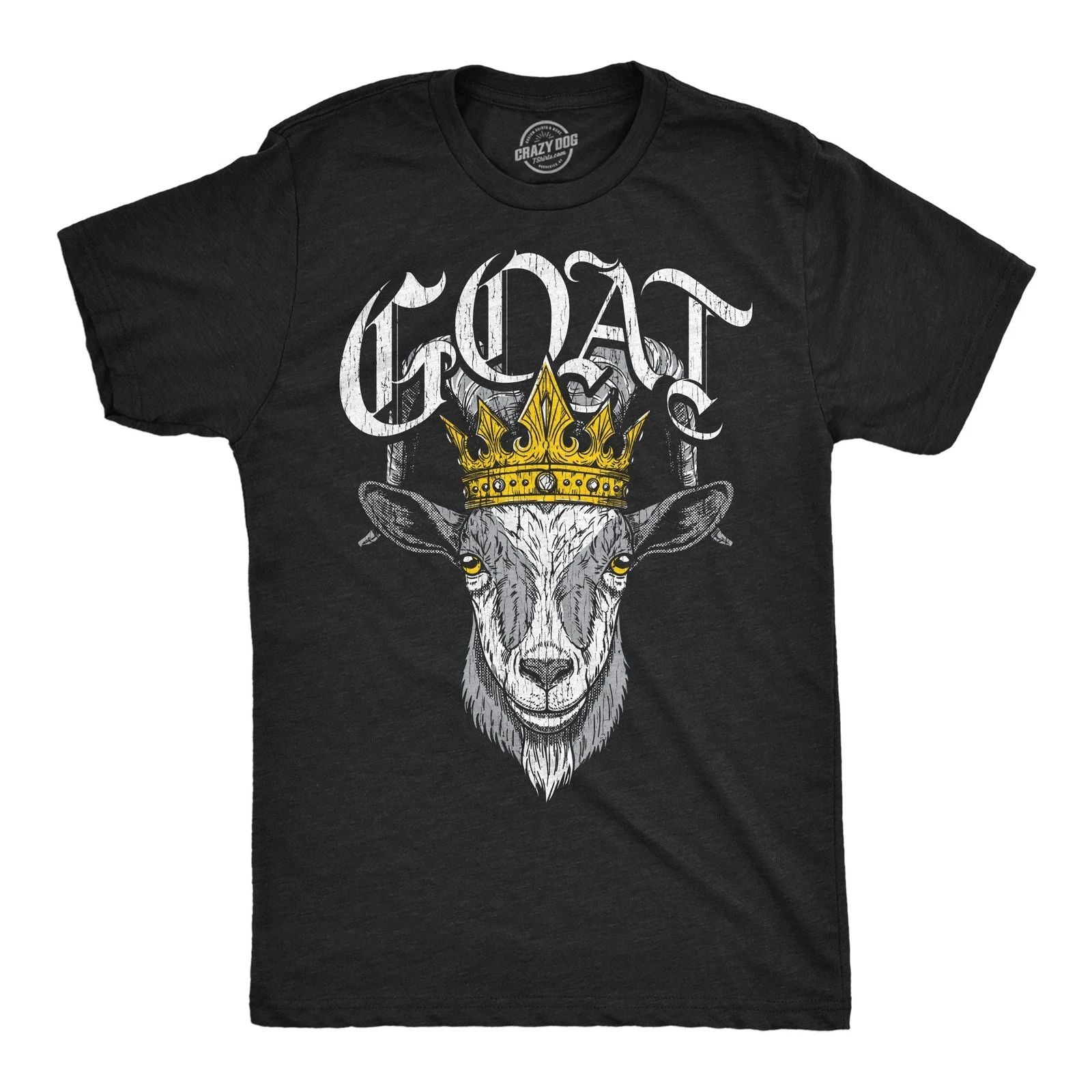 Mens Funny T Shirts Goat King Sarcastic Graphic Novelty Tee For Men