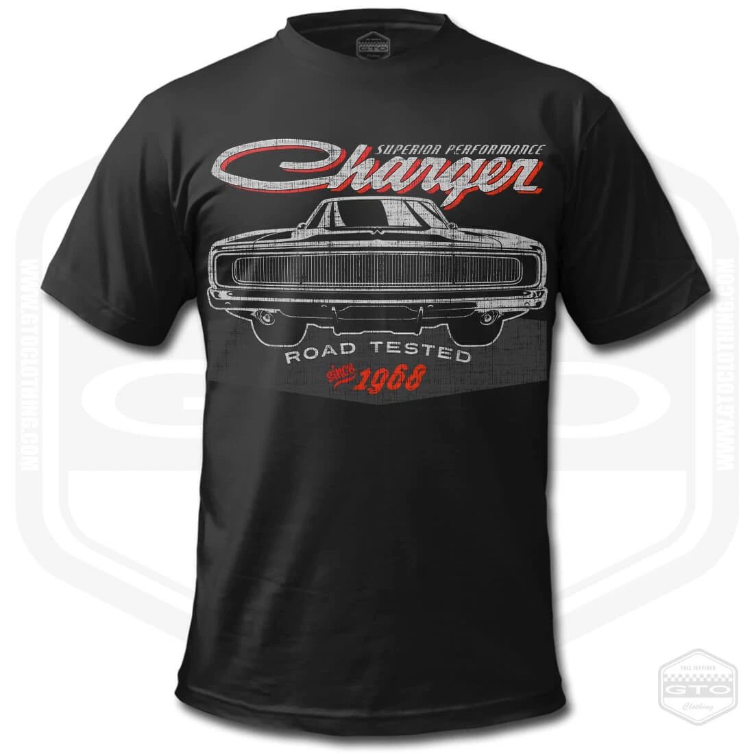 1968 Charger Road Tested T-Shirt Men American Muscle Car Fan Art