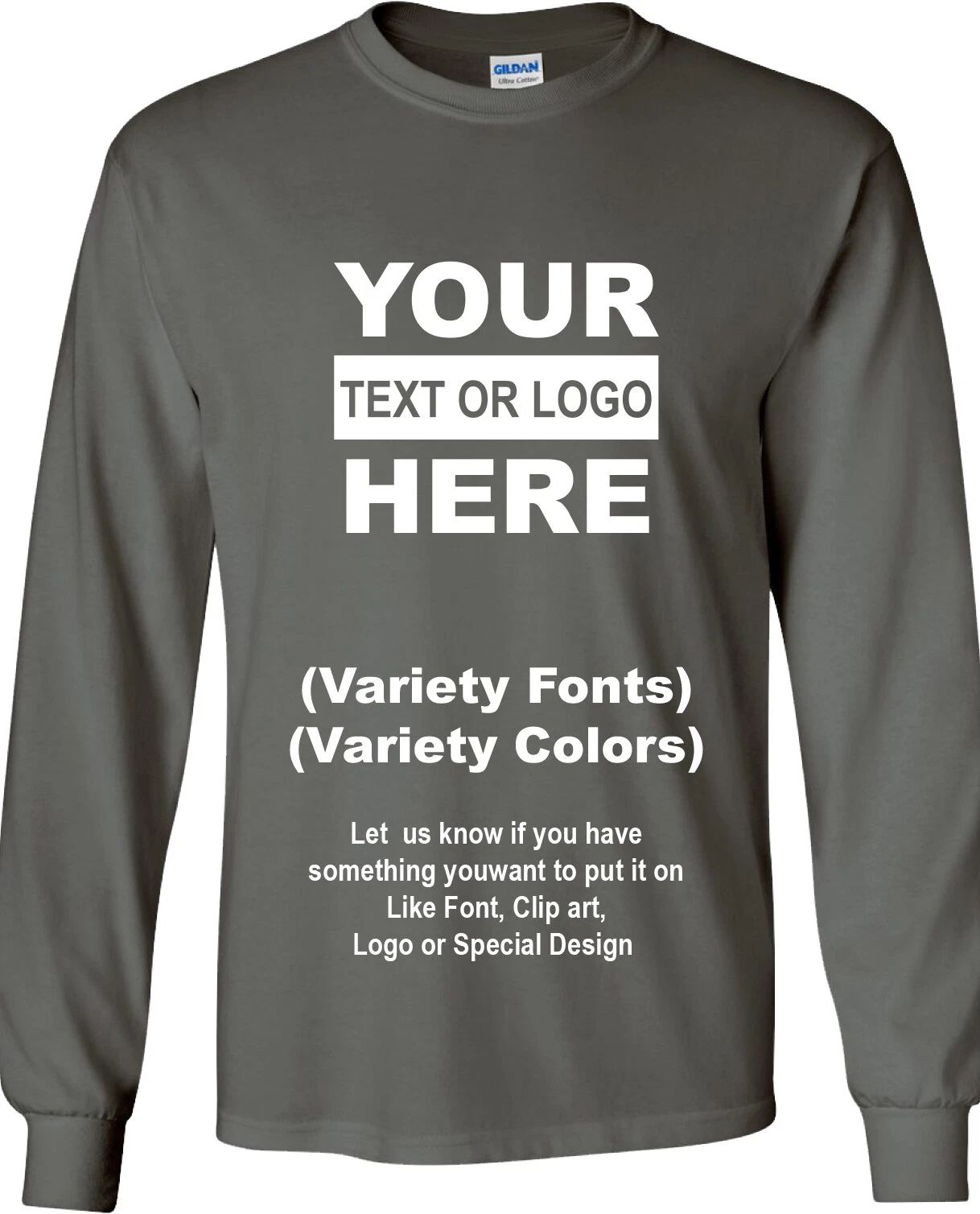Personalized Customs Long Sleeve T-Shirt Text / Logo