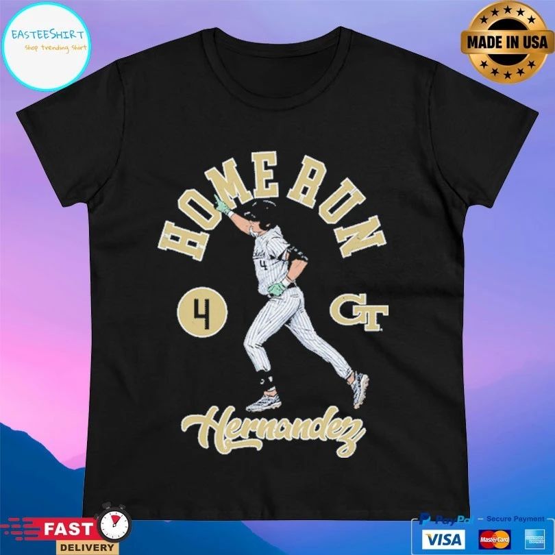 Georgia Tech Home Run Alex Hernandez Baseball T-shirt
