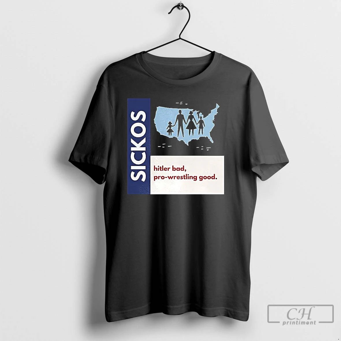 Classic Sickos Pro Wrestling Good Usa Map T Shirts