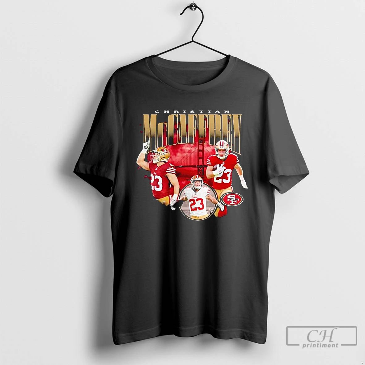 Classic Christian Mccaffrey Golden Gate Bridge Sf 49ers T Shirts