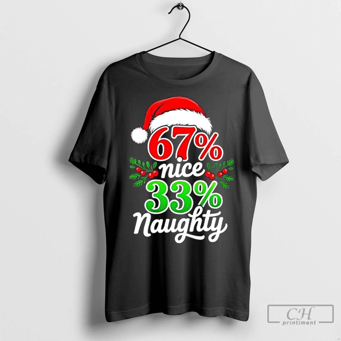 Classic Santa Hat 67 Nice 33 Naughty Christmas 67