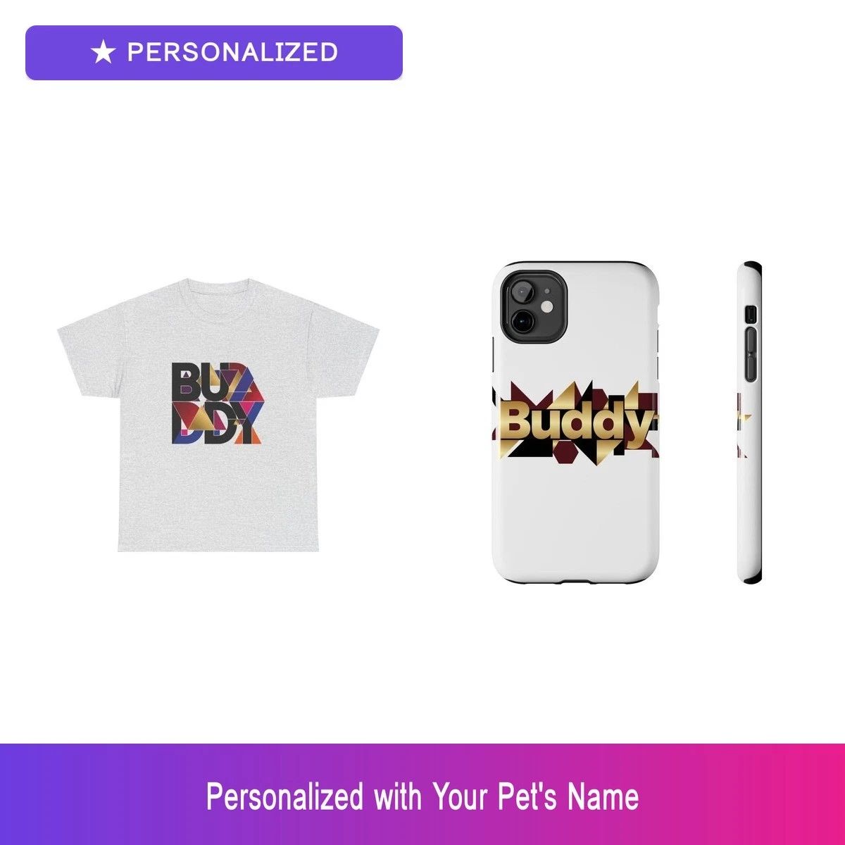 Custom Pet Gift Set Shirt Phone Case Personalized Name Bundle Dog Lover