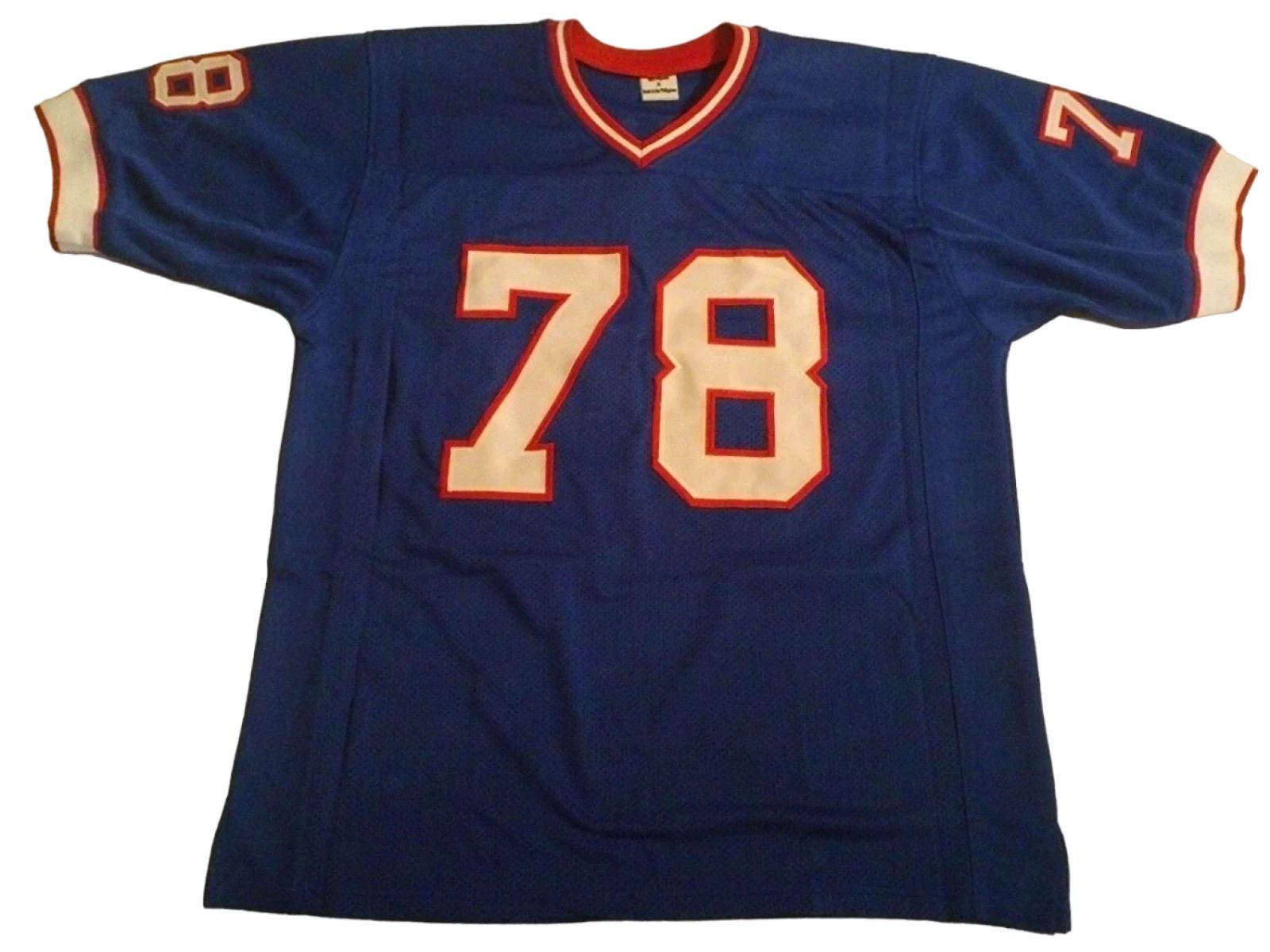 Custom Bruce Smith Blue Mesh Football Jersey