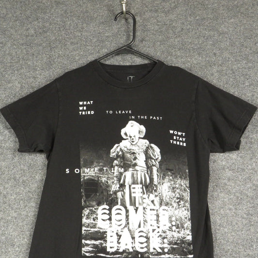 IT Shirt Mens Small Black Short Sleeve Crew Neck Pullover 100% Cotton T Shirt