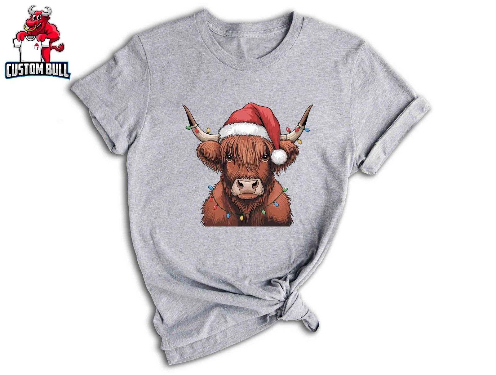 Christmas Cow Shirt, Cow Lights Shirt, Cute Cow Shirt, Cow Lover Shirt