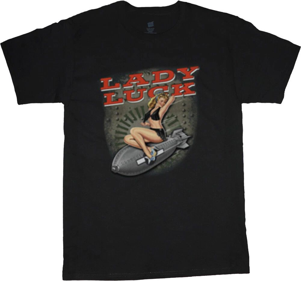 Lady Luck Pin-up Calendar Girl T-shirt Mens Clothing Apparel