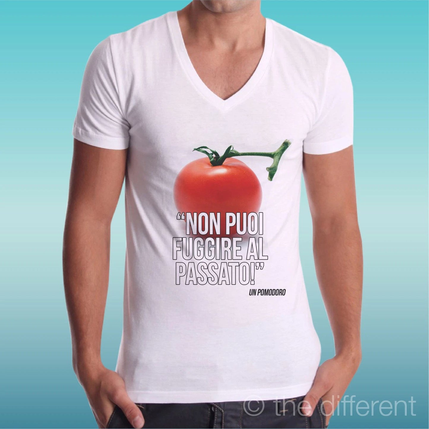T-shirt Man V Neck " Quote Funny Tomato " Gift Idea Road To Happiness