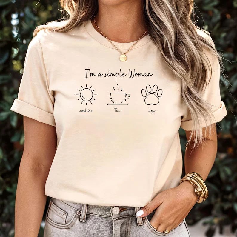 Im Simple Woman Sunshine Tea Dog Comfort Tee