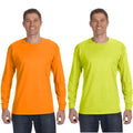 Gildan Safety Green & Orange Mens Tee Crewneck Long Sleeve T-Shirt S-3XL - 5400