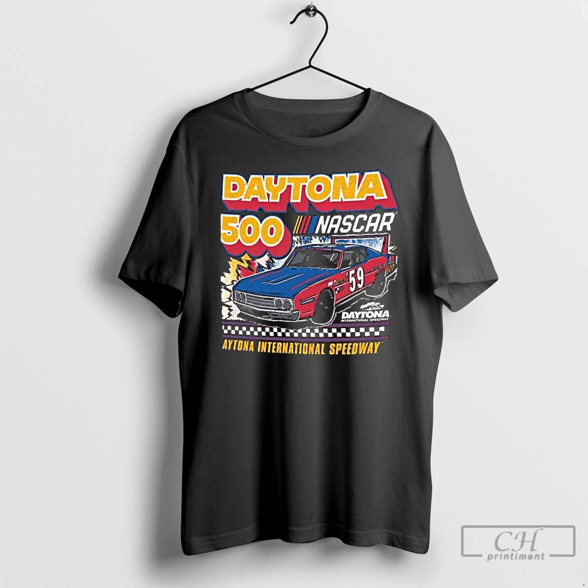 Classic Daytona International Speedway 47 Black Daytona 500 Race Day Foundation Long Sleve T Shirts