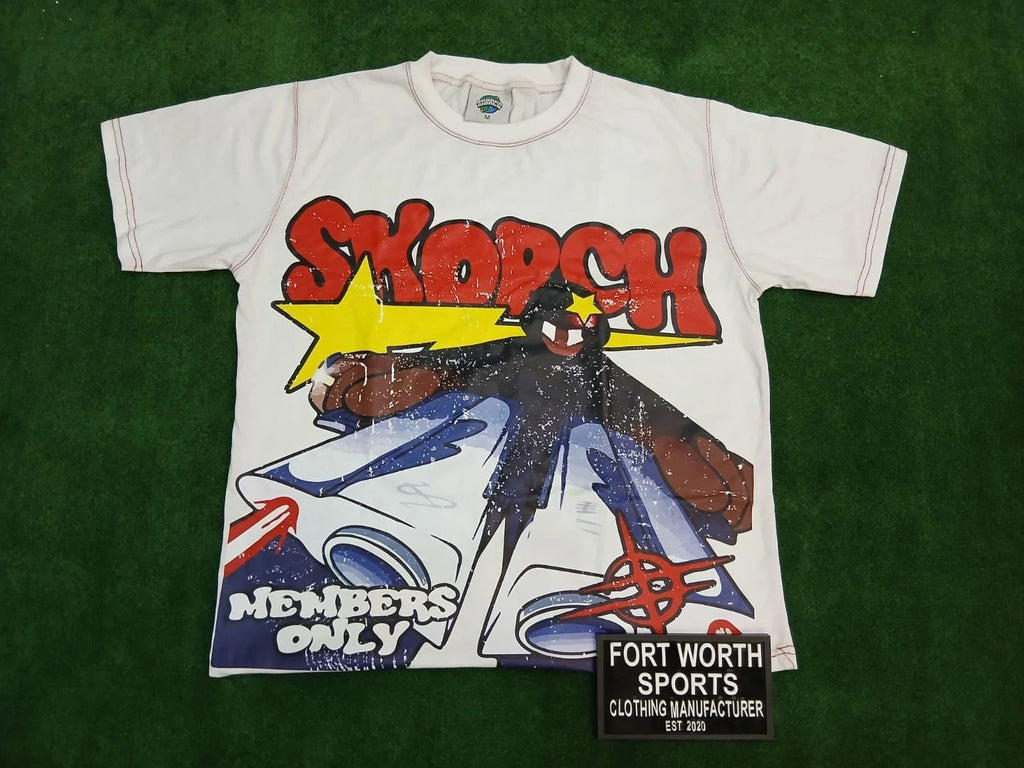 300 GSM Heavyweight Cotton T Shirt Custom DTF Print Graphic Oversized Streetwear