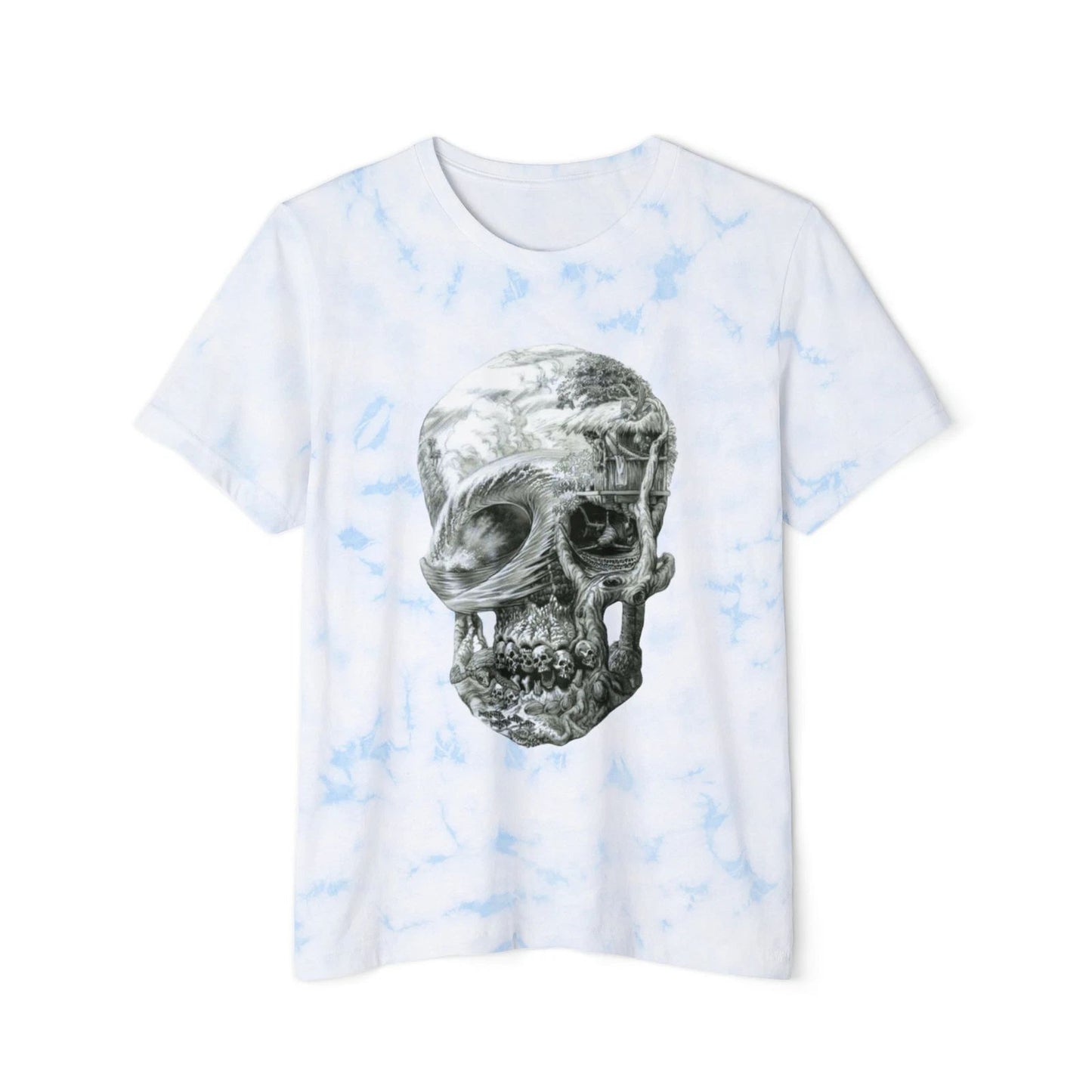 Outlaw Surf Gray Skull Tie-Dyed T-Shirt