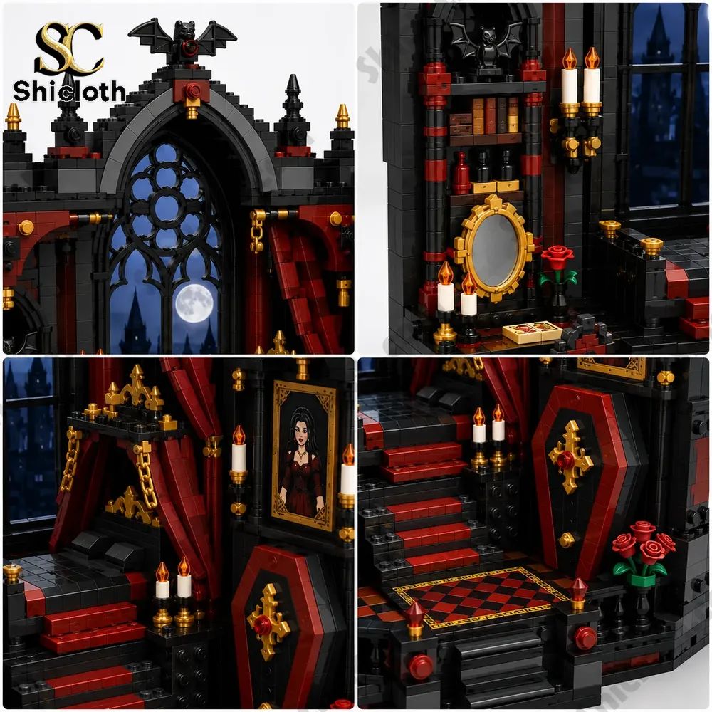 Crimson Moon Vampire Countess Chamber Building Brick Set
