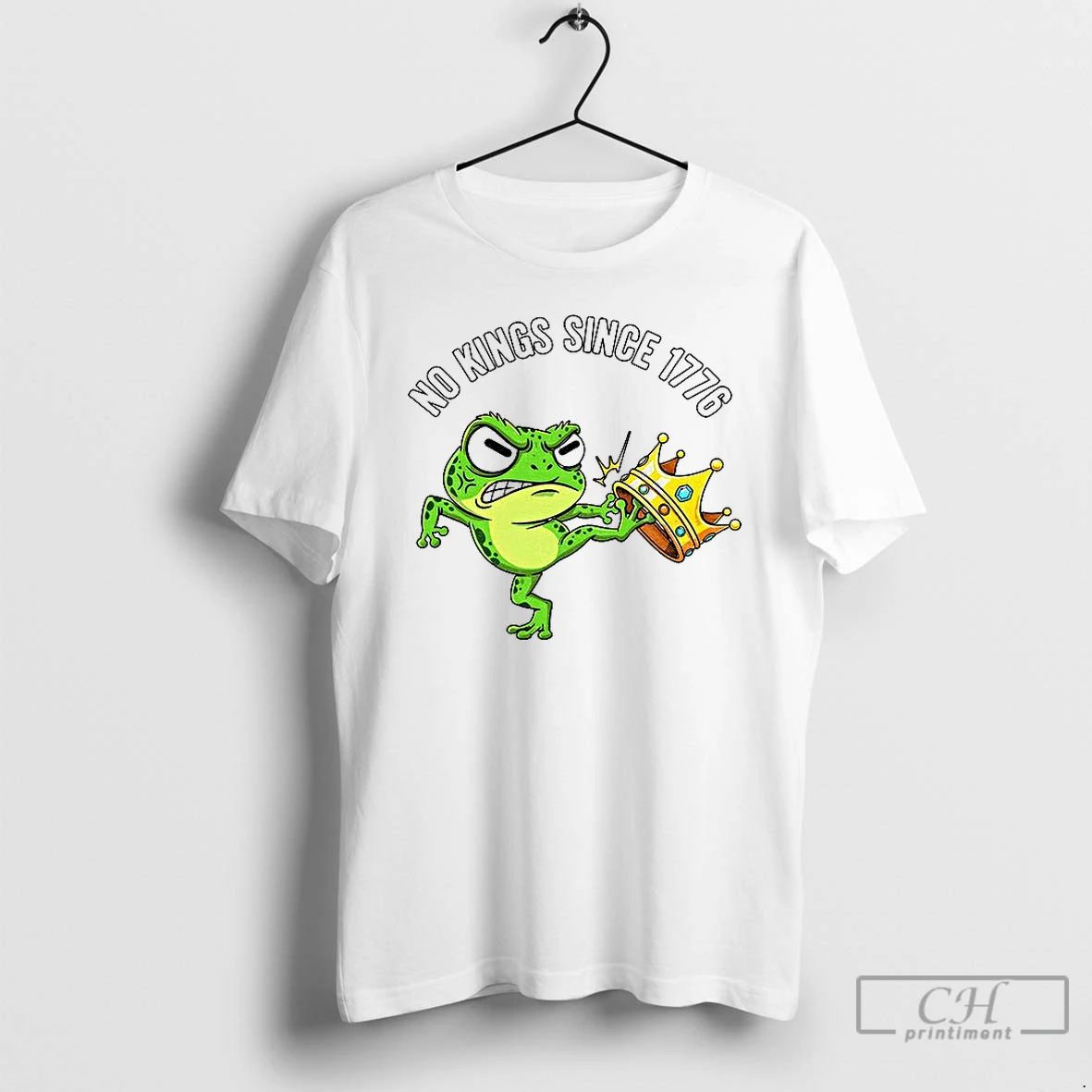 Classic Patriotic Frog No Kings Since 1776 American Independence T Shirts