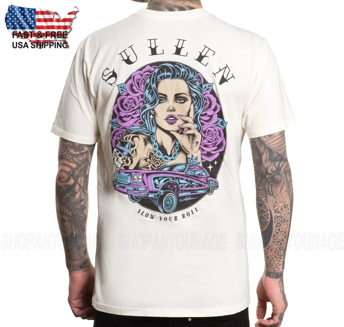 Sullen Art Collective Slow Rollo Premium Para SCM6759 Manga Corta T-Shirt Hombre