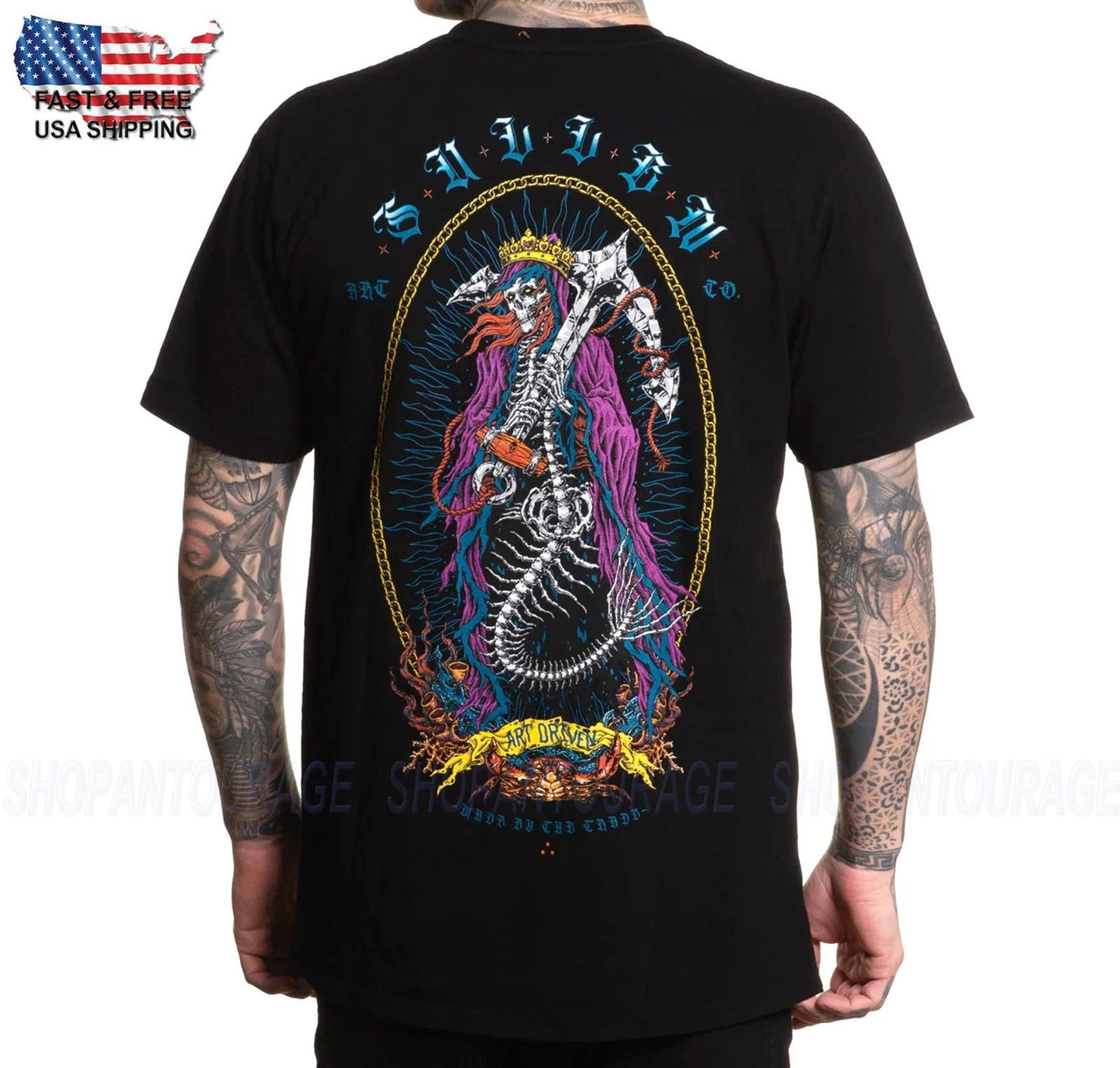 Sullen Art Collective Mermaid Premium Fit SCM7127 Short Sleeve T-shirt For Men