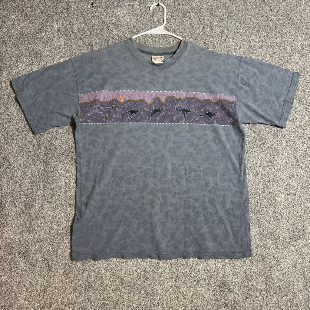 Vintage 90s T Shirt Mens Large Tribal Aboriginal Art Bellata Wendy Kangaroo Boho