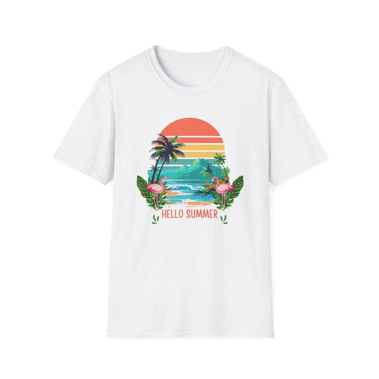 Comfort colors Tee, Hello Summer Beach  T-Shirt | Vintage Sunset Tshirt