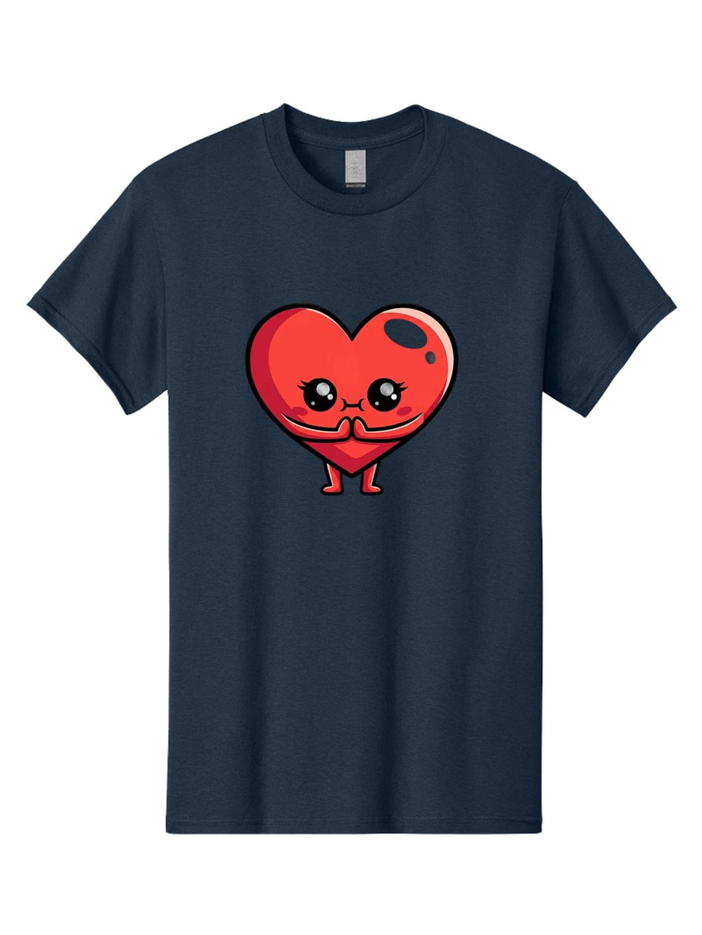 Kawaii-Heart Mens Graphic Tee, 100% Cotton, Casual Summer Wear