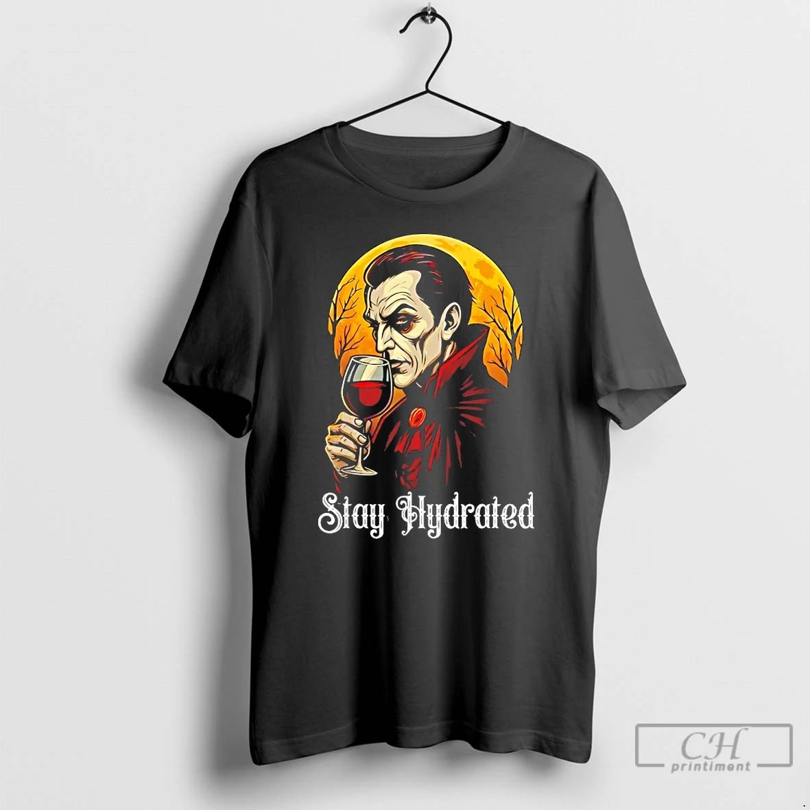 Classic Vampire Dracula Glass Of Blood Stay Hydrated Halloween T Shirts