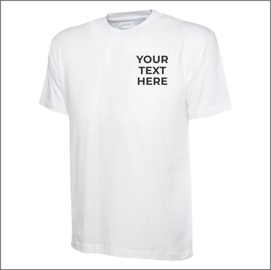 Personalised Custom Text Printed T-Shirt Classic Work wear Casual T Shirt TOP