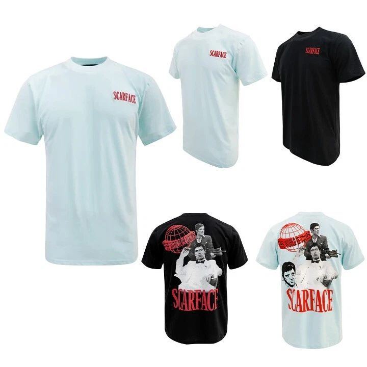 REASON Men's Scarface The World Is Yours Embroidery Graphic T-Shirt S315 - S316