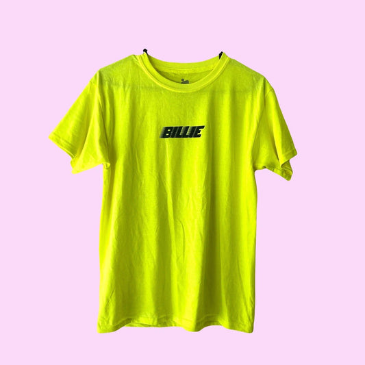 Billie Eilish Neon Fluorescent Yellow Simple Logo Band T Shirt Unisex Size XS