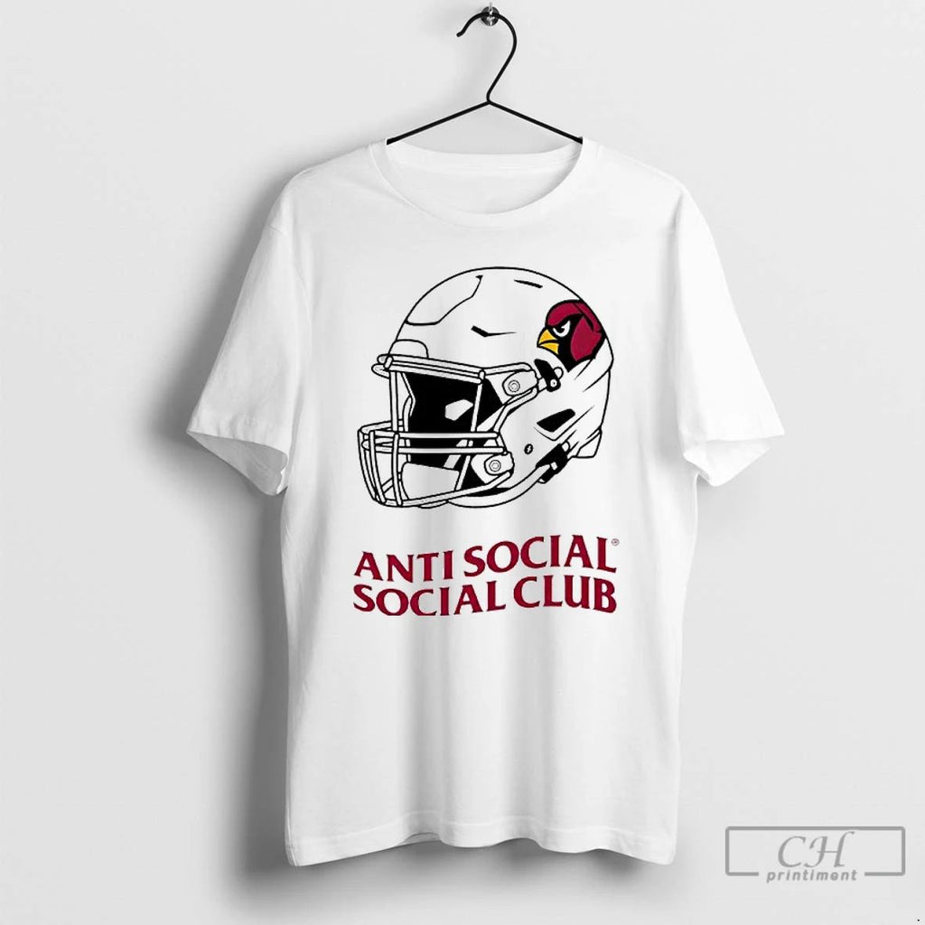 Classic Arizona Cardinals X Anti Social Social Club Assc Helmet Logo T Shirts