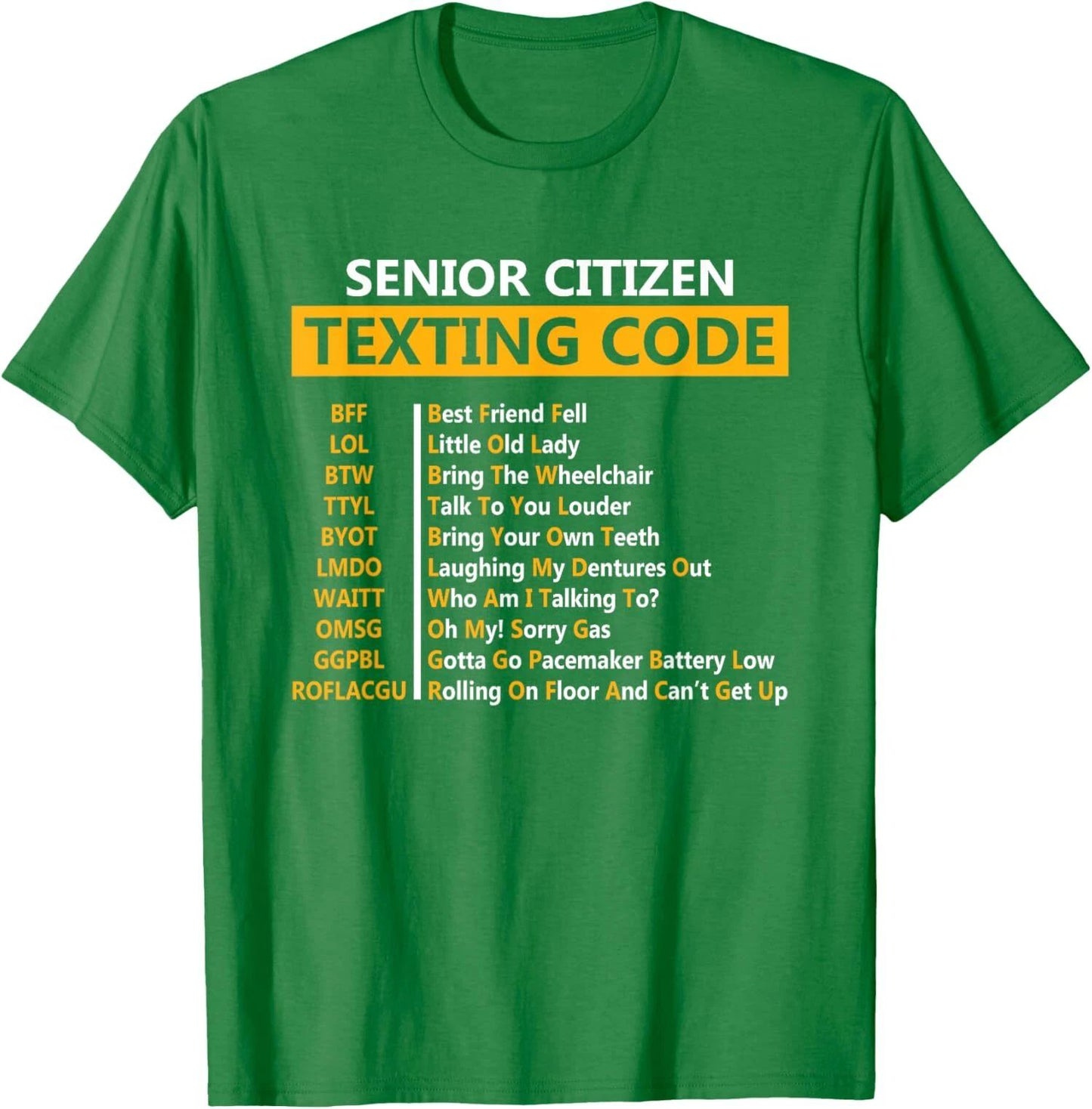 Funny Senior Citizen's Texting Code Design Gift Unisex T-Shirt