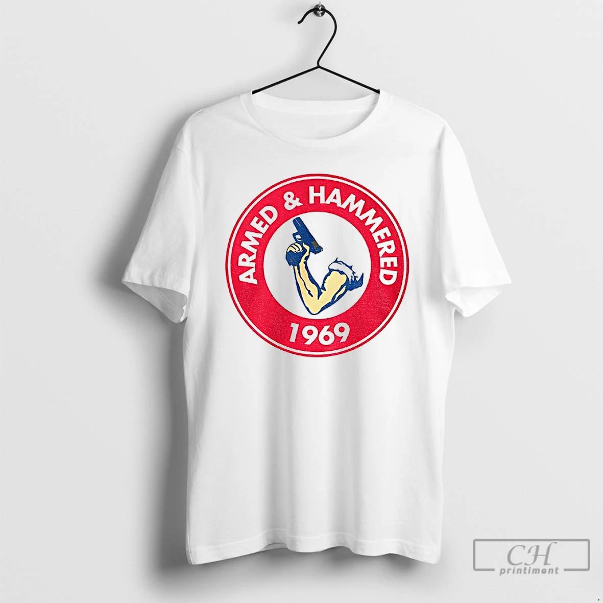 Classic Armed And Hammered 1969 Logo T Shirts