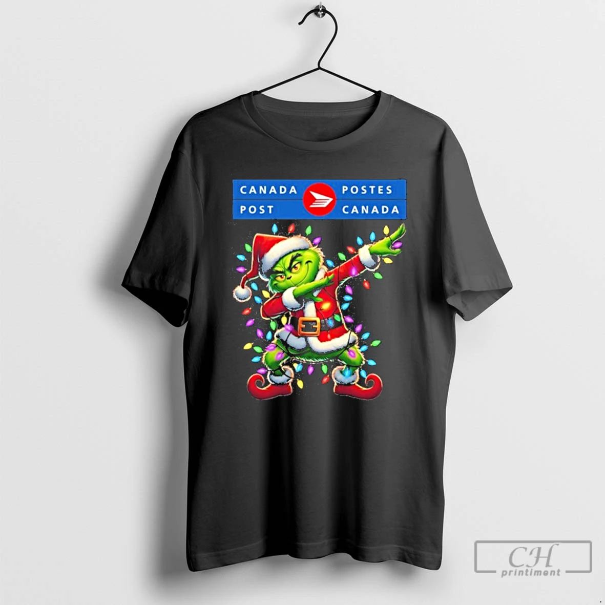 Classic Canada Post Logo X Grinch Dabbing Light Christmas T Shirts