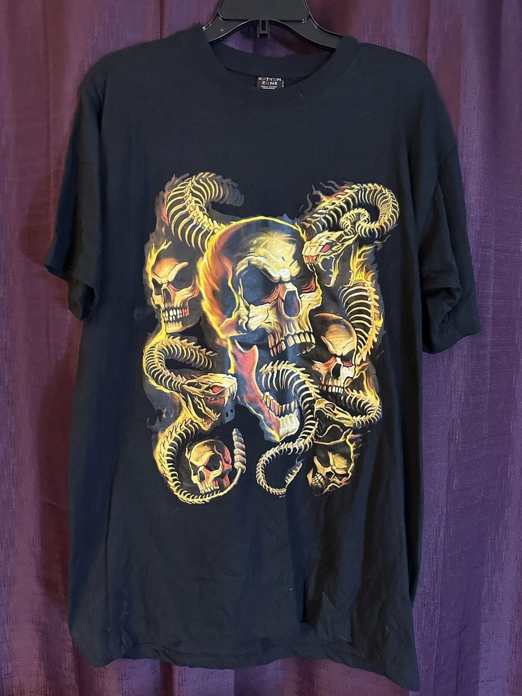 Vintage Liquid Blue Skull Snake Shirt 2007 Gothic Graphic Tee 2XL