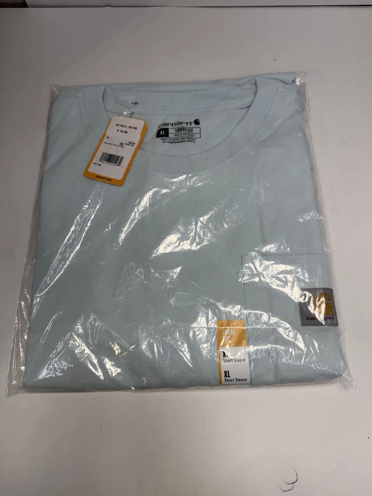 Carhartt K87 Pocket T-Shirt Men’s XL Loose Fit Light Blue Short Sleeve New