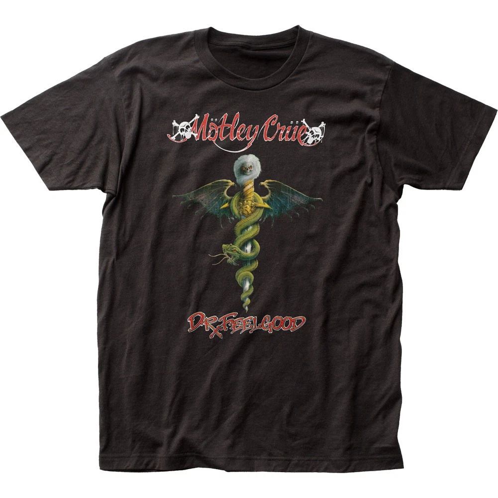 Motley Crue Dr Feel Good Mens T Shirt Music Classic Concert Rock Band Tee Black