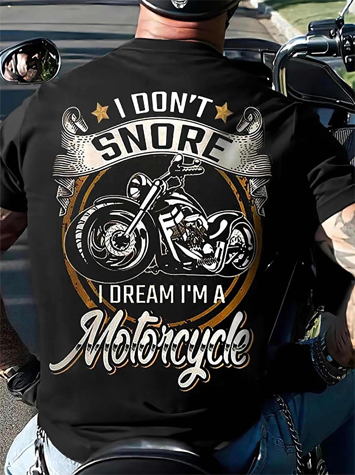 I Don't Snore Motorcycle Biker Funny Men's Graphic T-Shirt Rider Gift