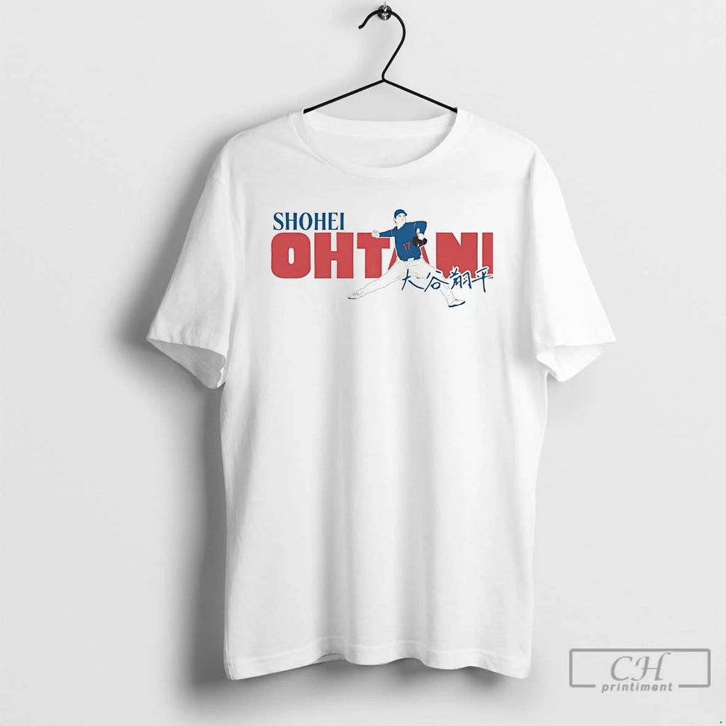Classic Shohei Ohtani Kanji Signature Los Angeles Dodgers T Shirts