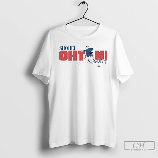 Classic Shohei Ohtani Kanji Signature Los Angeles Dodgers T Shirts