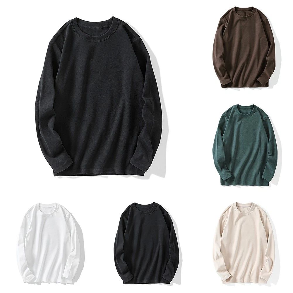 Slim Fit Men's Pullover T Shirt with Long Sleeves Perfect Layering Piece