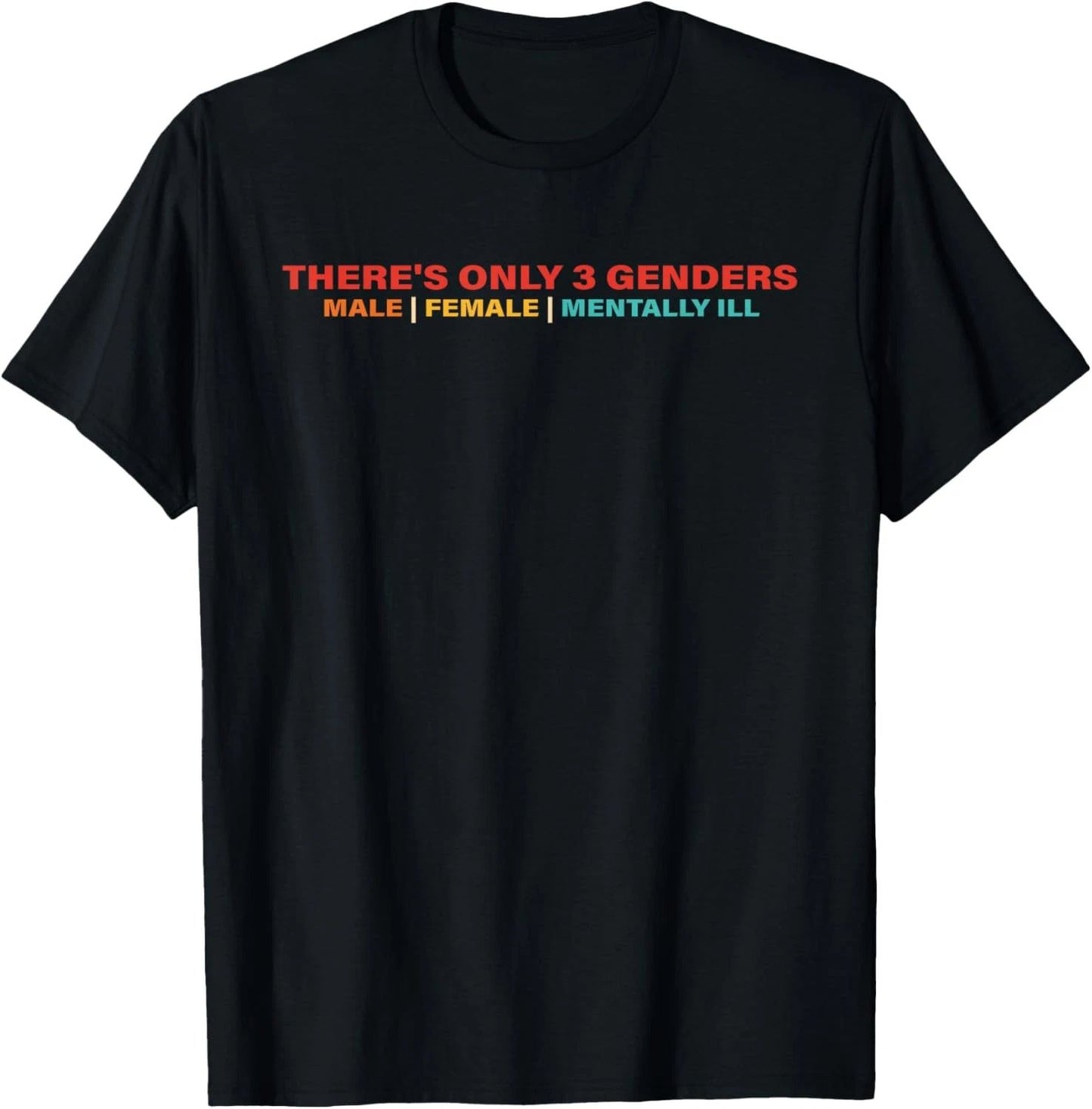 There's Only 3 Genders Male Female Mentally Ill T-Shirt