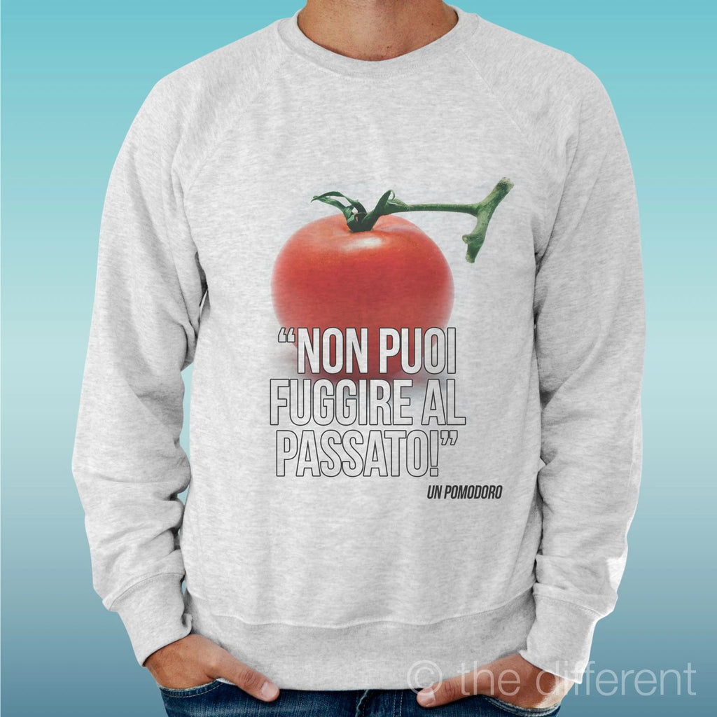 Felpa Man Light Sweater Light Grey " Tomato Past Sentence "