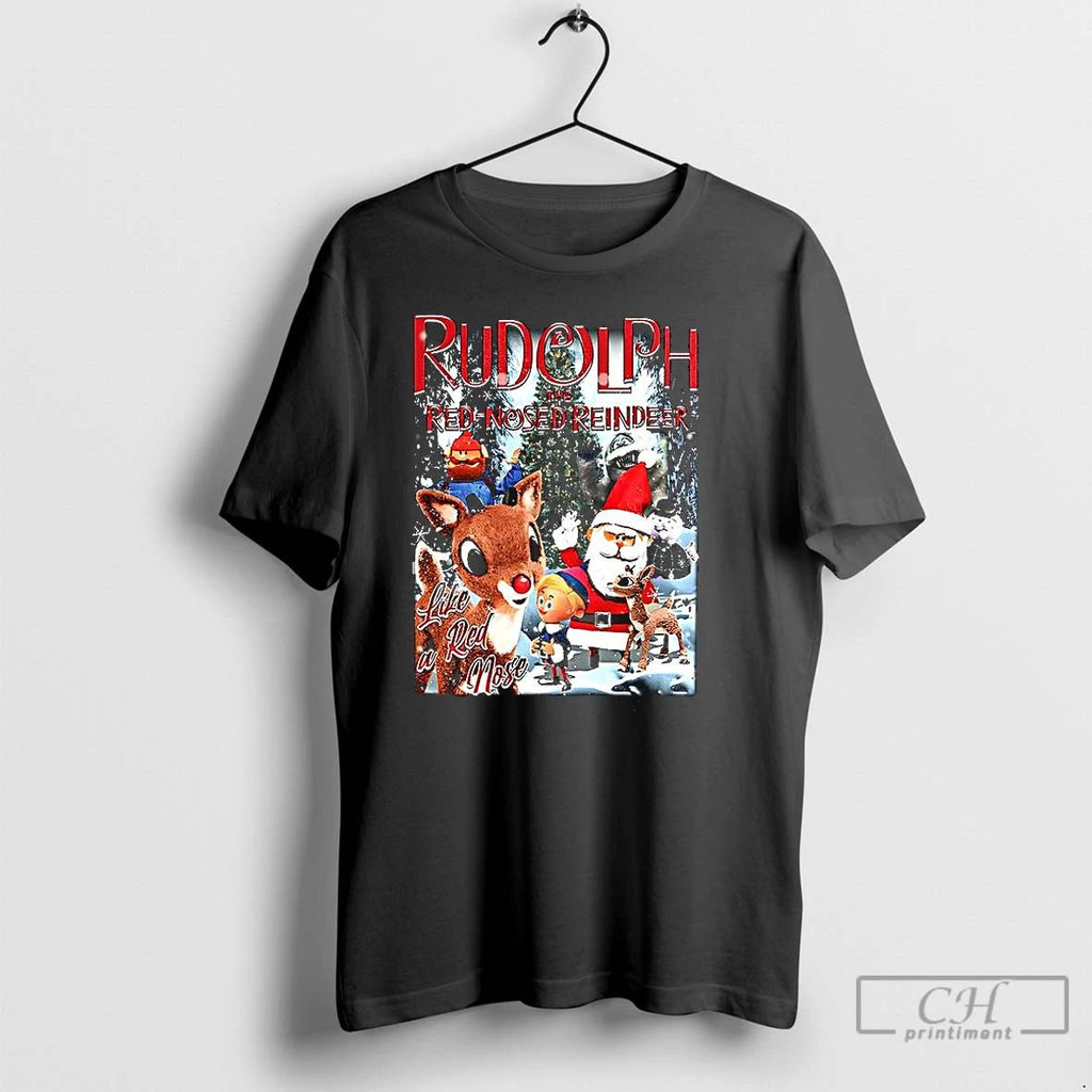 Premium Rudolph The Red Nosed Reindeer Like A Red Nose Cartoon Christmas Retro T Shirts