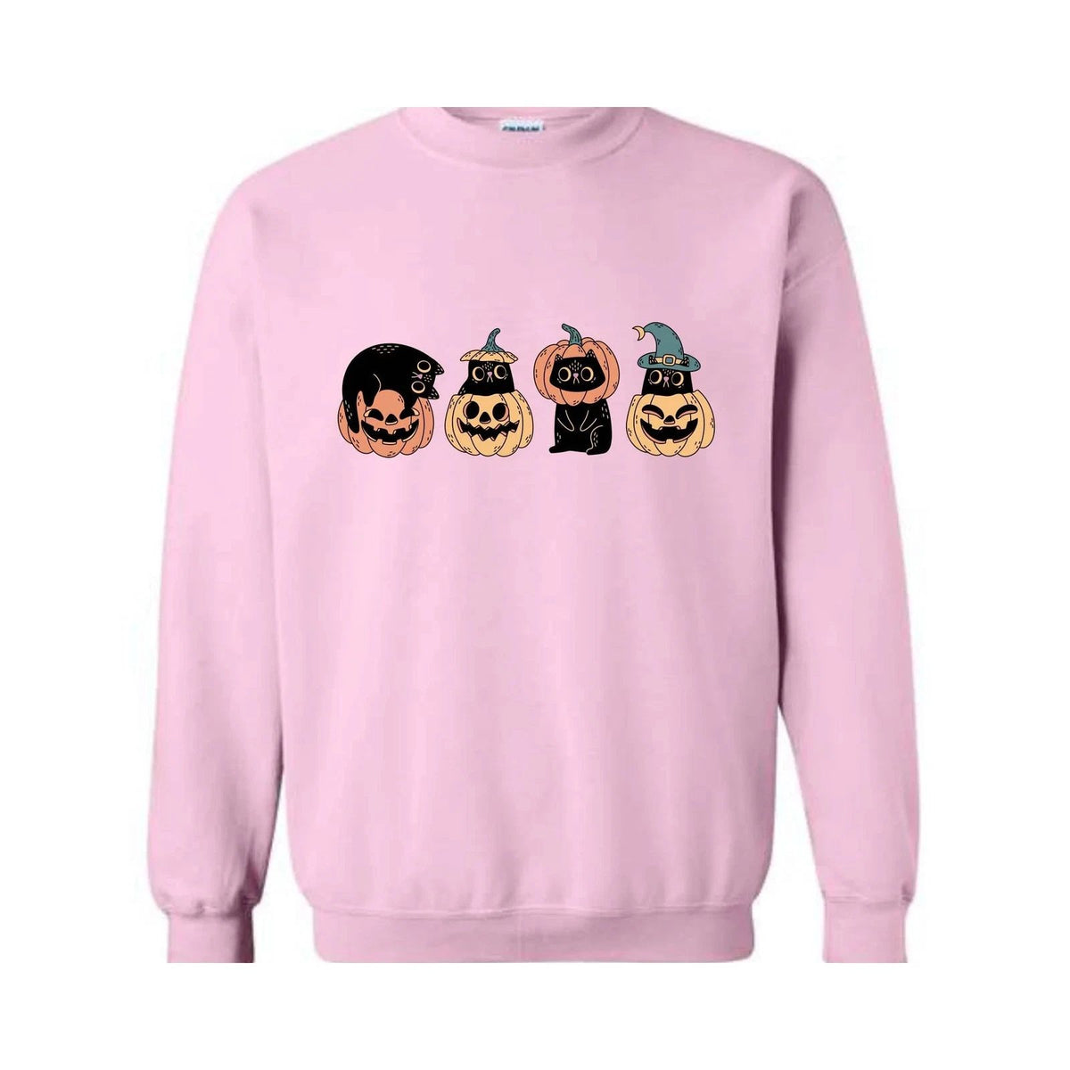 Halloween Cat Pumpkin Sweatshirt, Cute Halloween Sweater, Halloween Gift, Spooky