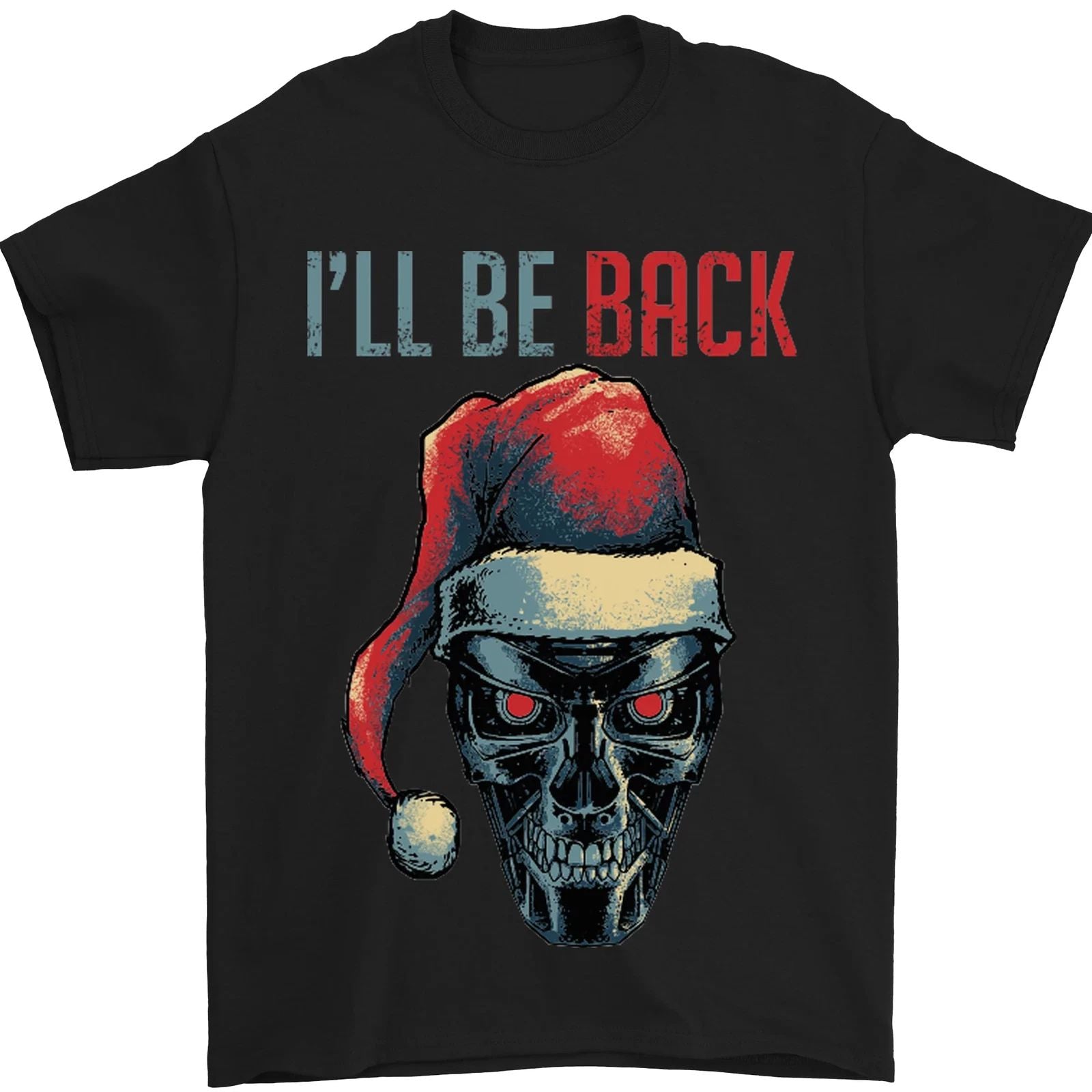 Christmas Ill Be Back SCI-FI Funny Xmas Mens T-Shirt 100% Cotton