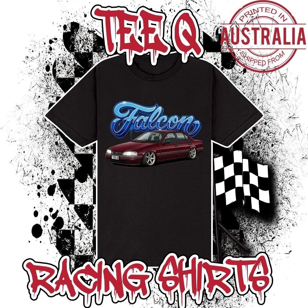 Ford ED Falcon Graffiti Series ~ Black Gildan Cotton Tee
